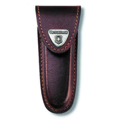 VICT SAK Victorinox Swiss Army Knife Brown Leather Pouch 2-4 Layer | 10.4cm Long 5701 - happyinmart.com.au