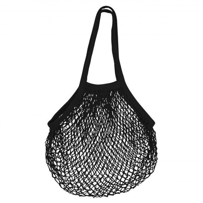 KARLSTERT Karlstert Ecobags String Bag Natural Cotton Long Black #14241 - happyinmart.com.au