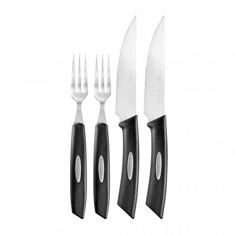 SCANPAN Scanpan Texas Steak Knife Fork 4 Pcs Set 18049 - happyinmart.com.au