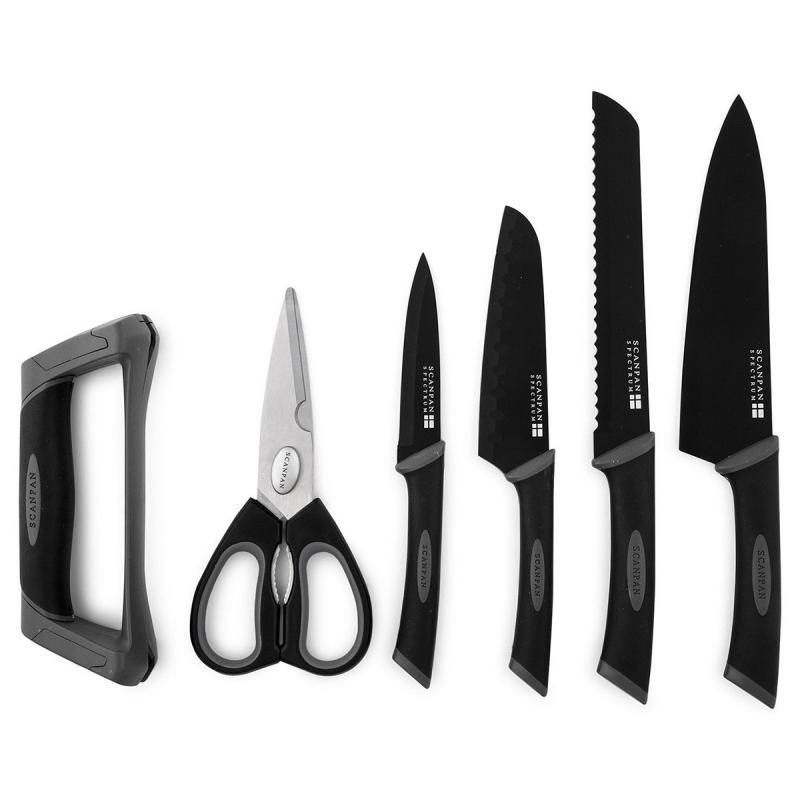 SCANPAN Scanpan Knife Block Set With Sharpener 6 Pieces 