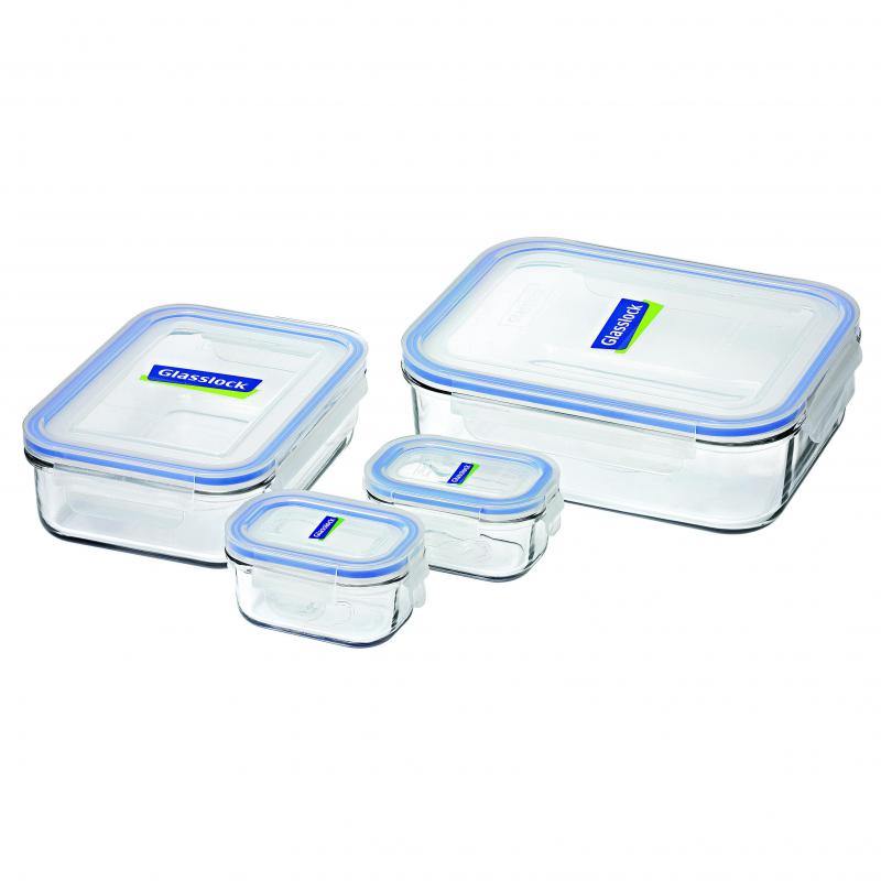 GLASSLOCK Glasslock 4 Pieces Tempered Glass Food Container Set 