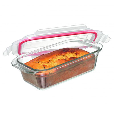 GLASSLOCK Glasslock Rectangle Oven Safe Glass Loaf Baker 1750ml #28061 - happyinmart.com.au