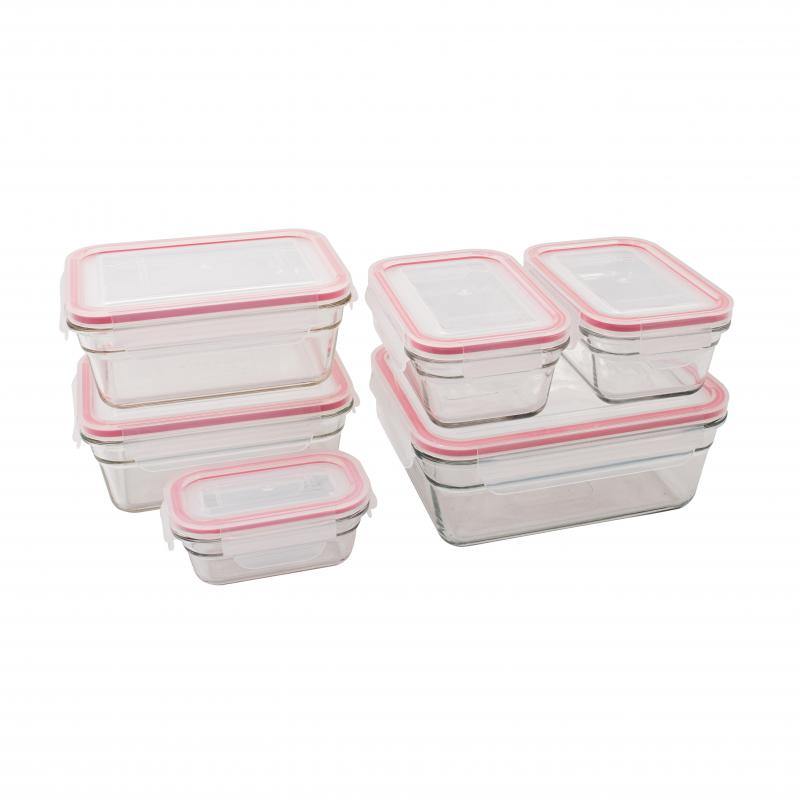 GLASSLOCK Glasslock 6 Pieces Oven Safe Tempered Glass Food Container Set 