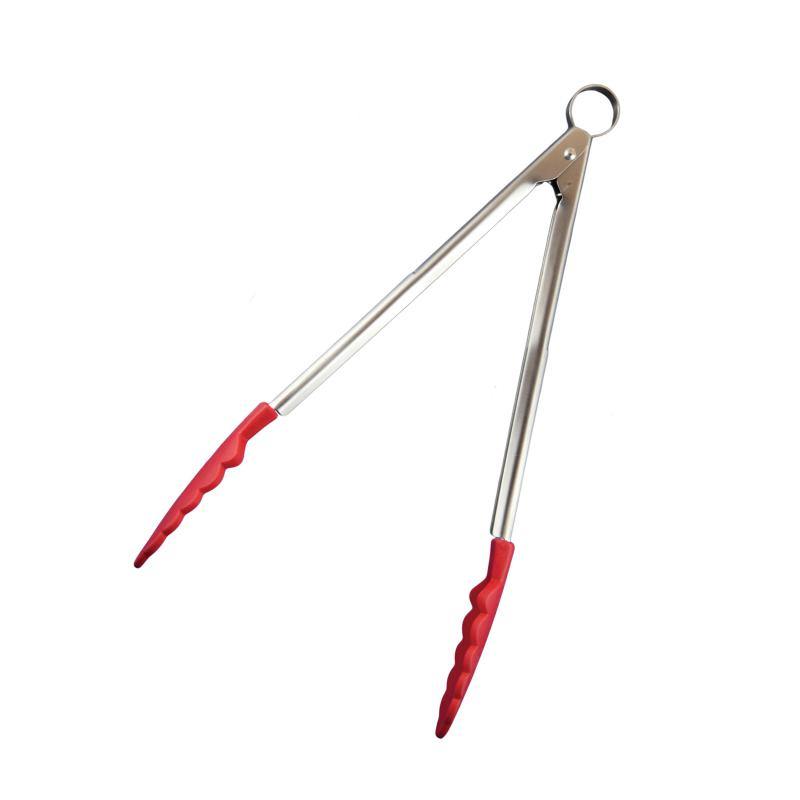 CUISIPRO Cuisipro Silicone Locking Tongs Stainless Steel Red 