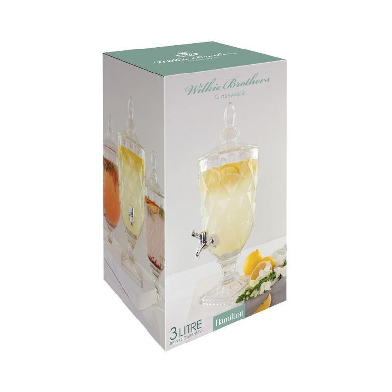 WILKIE BRO WILKIE BRO GW Hamilton Drink Dispenser 3L | Glass 45506 - happyinmart.com.au