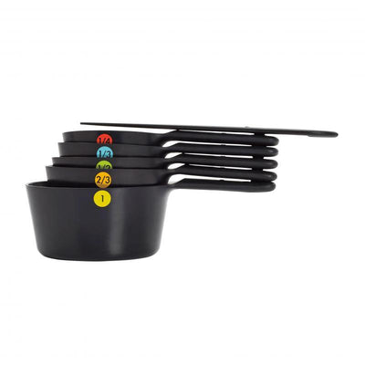 OXO Oxo Good Grips Plastic Measuring Cups 6 Pieces Black #48281 - happyinmart.com.au