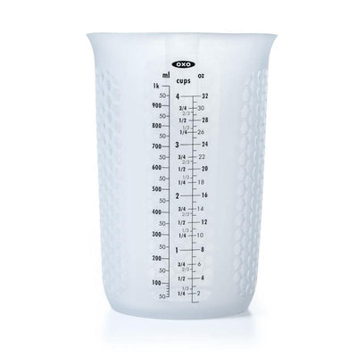 OXO Oxo Good Grips 4 Cup Squeeze Pour Silicone Measuring Cup With Stay Cool Pattern #48293 - happyinmart.com.au