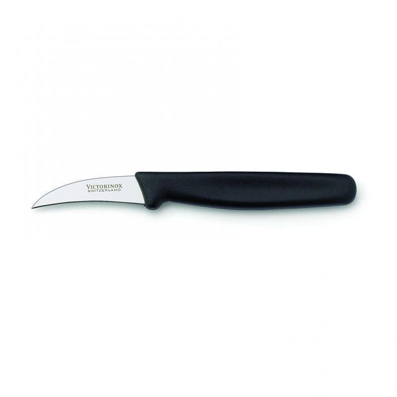 VICT PROF Victorinox Shaping Knife, 6cm Curved Blade, Nylon, Hang Sell - Black 5.3103.S - happyinmart.com.au