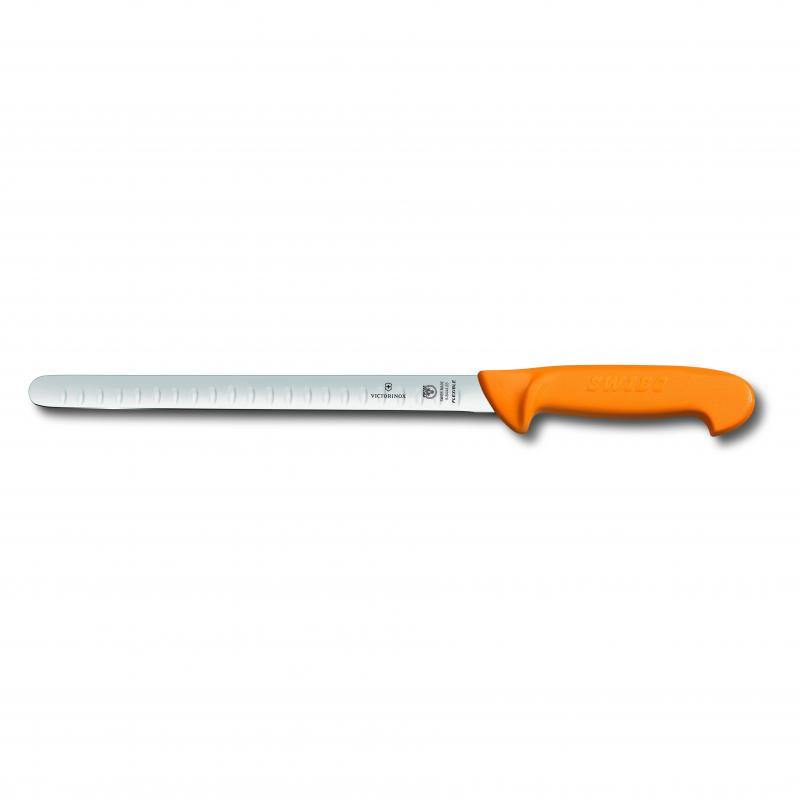 VICT PROF Victorinox Swibo Salmon Knife 25cm Fluted Flexible Blade - Yellow 5.8444.25 - happyinmart.com.au