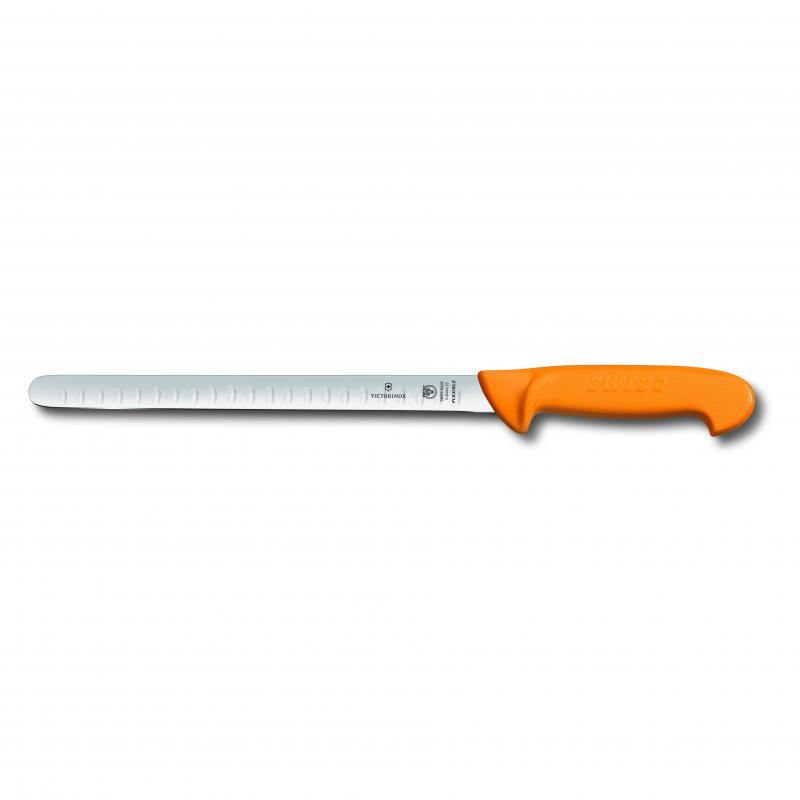 VICT PROF Victorinox Swibo Salmon Knife,30cm Fluted Flexible Blade - Yellow 5.8444.30 - happyinmart.com.au