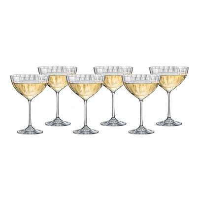 BOHEMIA Bohemia Waterfall Cocktail Coupe Glass Set Of 6 #59484 - happyinmart.com.au