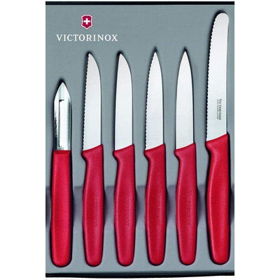 VICT PROF Victorinox Swiss Classic Paring Knife 6 Pieces Red 6.7111.6G - happyinmart.com.au