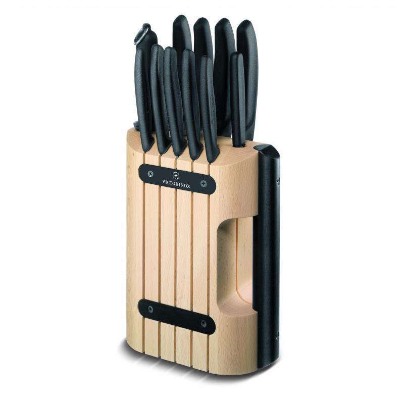 VICT PROF Victorinox Classic Cutlery Block Set Nylon Handles | 11 Pieces | Black - happyinmart.com.au