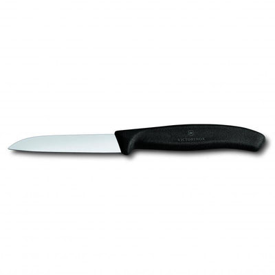 VICT PROF Victorinox Paring Knife, 8 Cm Straight Blade, Classic, Black - happyinmart.com.au