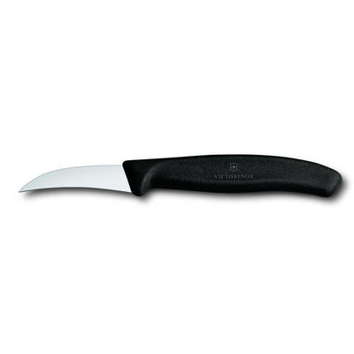 VICT PROF Victorinox Shaping Knife, 6 Cm Curved Blade, Classic, Black 6.7503 - happyinmart.com.au