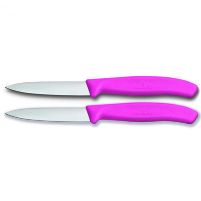 VICT PROF Victorinox Paring Knife, 8 Cm Pointed Blade,2 Pc Set, Classic, Pink 6.7606.L115B - happyinmart.com.au