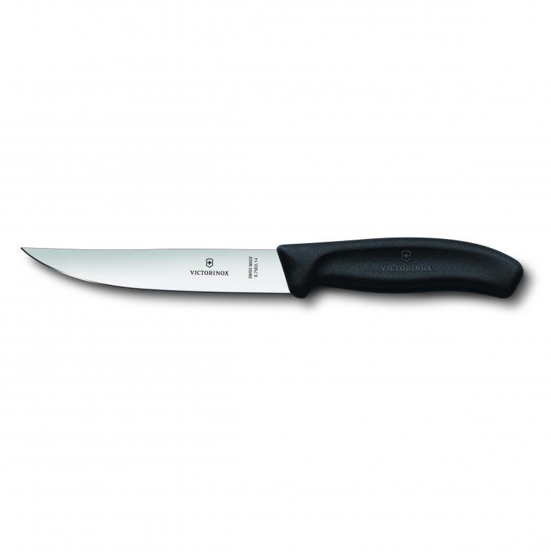 VICT PROF VIctorinox Steak Knife 14cm, Wide Blade, Straight Edge, Classic, Black 6.7903.14 - happyinmart.com.au