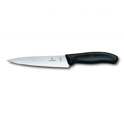 VICT PROF Victorinox Cooks-Carving Knife 15cm, Wide Blade, Classic, Black, Gift 6.8003.15G - happyinmart.com.au