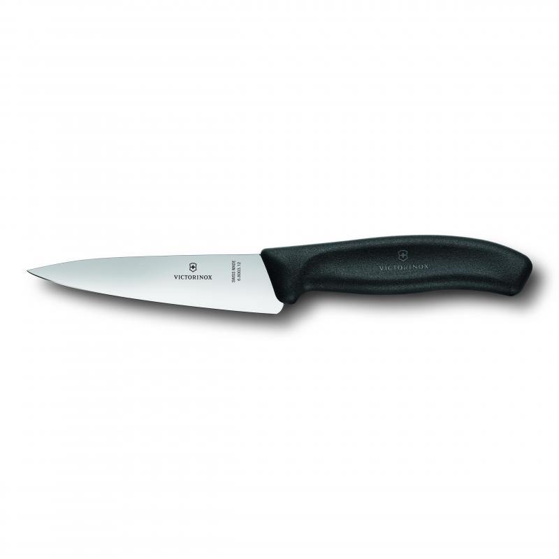 VICT PROF Victorinox Cooks-Carving Knife 22cm, Wide Blade, Classic, Black, Gift 6.8003.22G - happyinmart.com.au