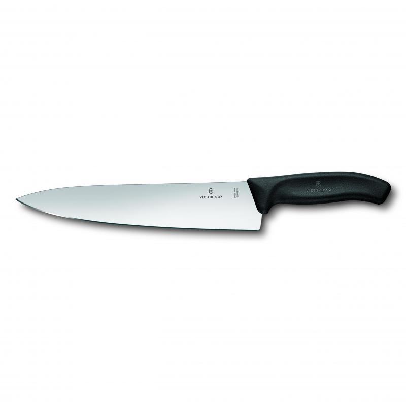 VICT PROF Victorinox Cooks-Carving Knife 25cm, Wide Blade, Classic, Black, Gift Pack 6.8003.25G - happyinmart.com.au