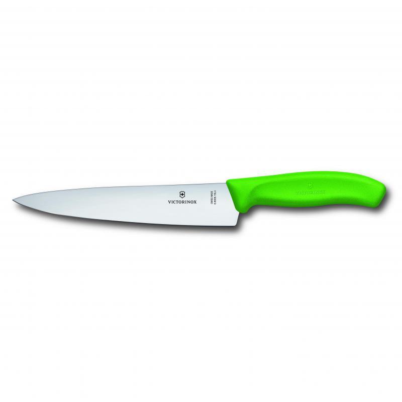 VICT PROF VIctorinox Cooks-Carving Knife 19cm, Wide Blade, Classic, Green, Blister Pack 6.8006.19L4B - happyinmart.com.au