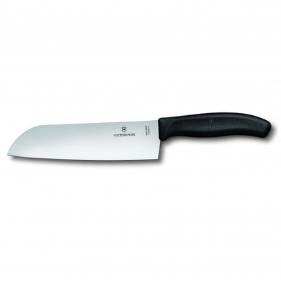 VICT PROF Victorinox Santoku Knife, 17cm, Wide Blade, Classic, Black, Gift Boxed 6.8503.17G - happyinmart.com.au
