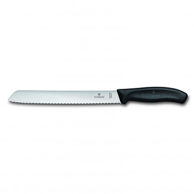 VICT PROF Victorinox Bread Knife, 21cm, Wavy Edge Blade, Classic,Black, Blister 6.8633.21B - happyinmart.com.au
