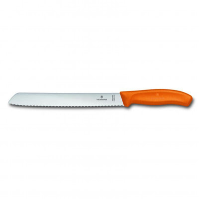 VICT PROF Victorinox Bread Knife, 21cm, Wavy Edge Blade, Classic,Orange,Blister 6.8636.21L9B - happyinmart.com.au