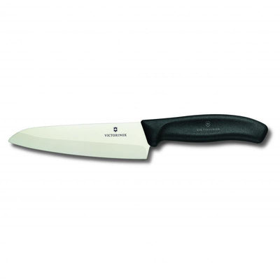 VICT PROF Victorinox Carving Knife, 15cm, White Ceramic Line, Gift Box - Black 7.2003.15G - happyinmart.com.au