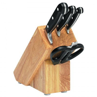 MUNDIAL Mundial Cutlery Block Set 5 Piece Timber Block #70005 - happyinmart.com.au
