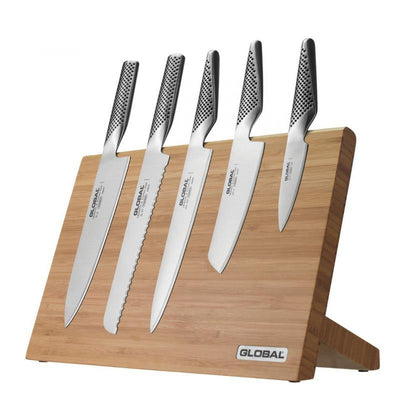 GLOBAL Global Takumi Knife Block Set Bamboo #79636 - happyinmart.com.au
