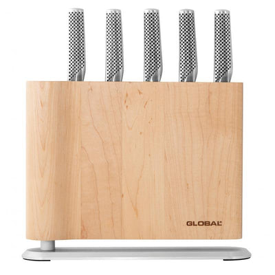 GLOBAL Global Uku Knife Block Set Maple #79656 - happyinmart.com.au