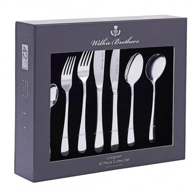 WILKIE BRO Wilkie Brothers Livingston Polished Cutlery Set 42 Piece Gift Boxed 99709 - happyinmart.com.au