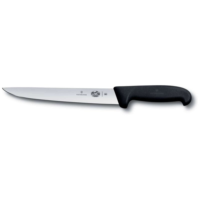 Victorinox Sticking Knife 22cm Straight Back Blade Fibrox Black 