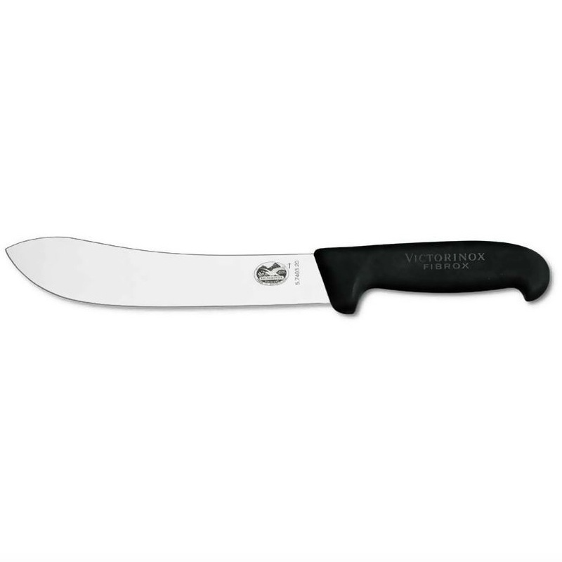 Victorinox Butchers Knife 18cm Wide Tip Blade Fibrox Black 