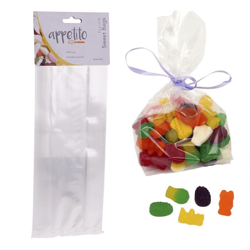 APPETITO Appetito Sweets Bags Clear Pack 20 