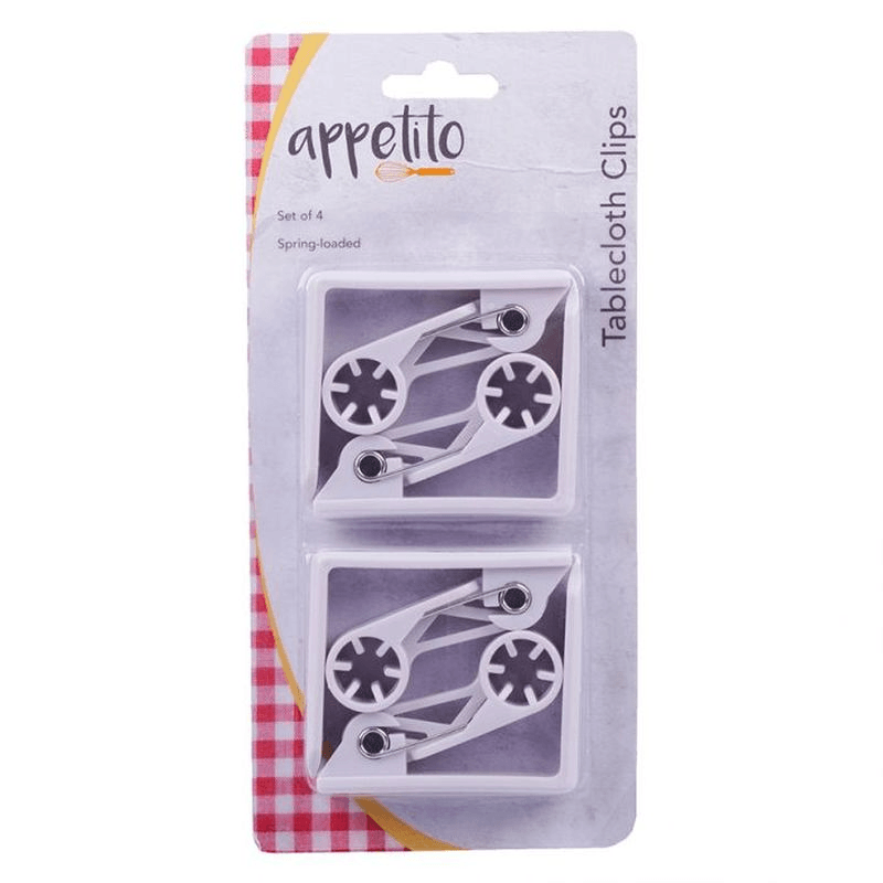APPETITO Appetito Tablecloth Clips Set 4 White 