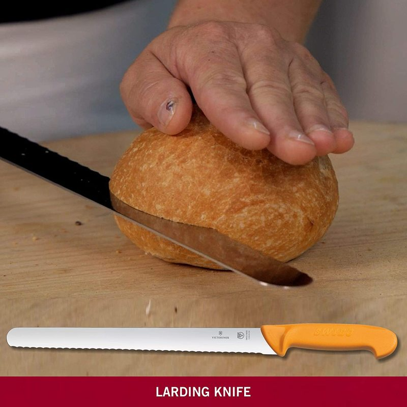 Victorinox Swibo Slicing Knife 30cm Round Wavy Blade Yellow 