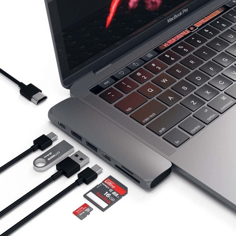 SATECHI Satechi Usb C Pro Hub With 4k Hdmi And Thunderbolt 3 Space Grey 