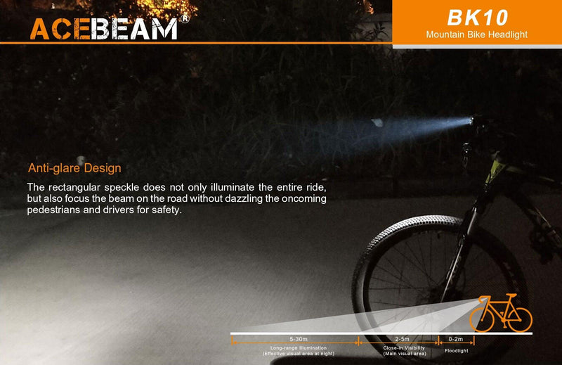 Acebeam Acebeam Rechargeable 6000K Led Bike Bicycle Light 2000 Lumen 