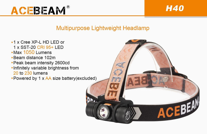 Acebeam Acebeam Multipurpose Lightweight Led Headlamp 1050 Lumen 