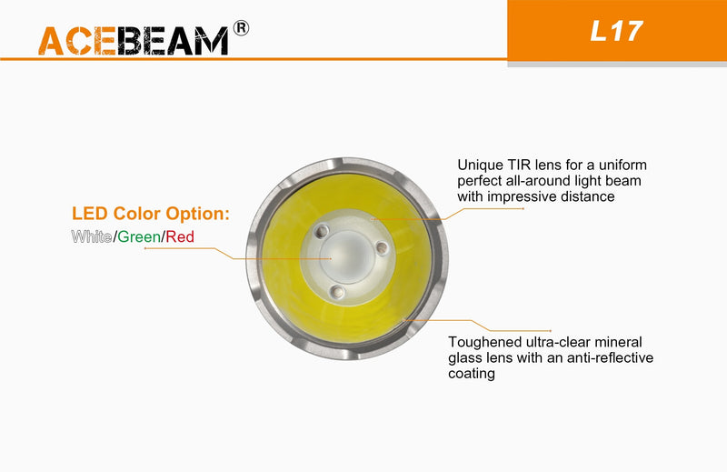 Acebeam 1400 Lumen Compact Ultra-Long Throw Flashlight Red 
