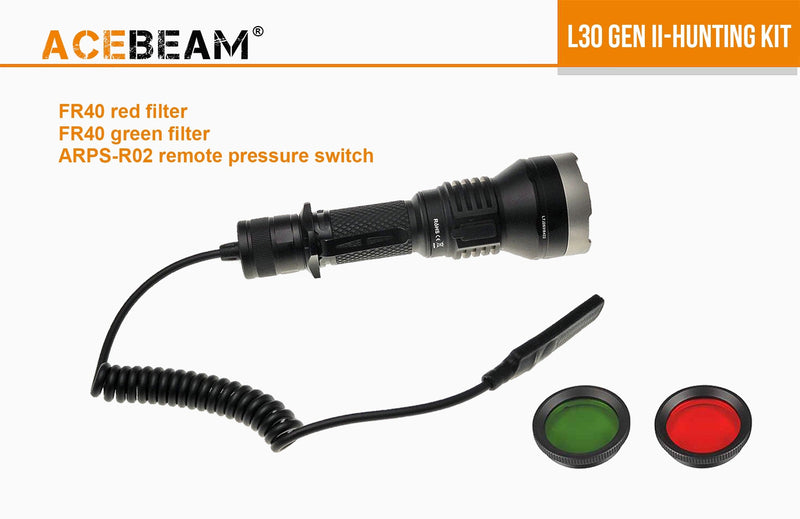 Acebeam 4000 Lumen Rechargeable Led Hunting Flashlight Torch Kit 