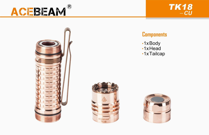 ACEBEAM Acebeam 3000 Lumen Compact Copper Edc Torch 