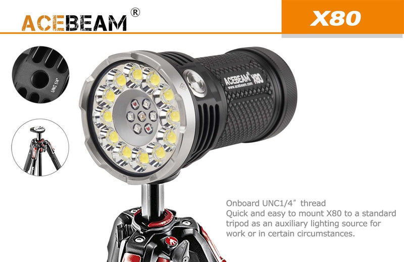 ACEBEAM Acebeam 25000 Lumen Handheld Led Multi-Colour Fashlight Torch 
