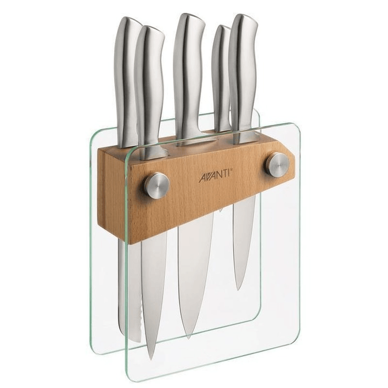 AVANTI Avanti Tempo 6 Pieces Knife Block Set Silver 