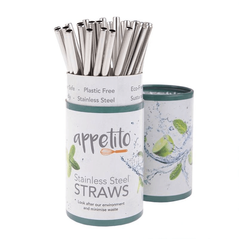 APPETITO Appetito Stainless Steel 1 Piece Straight Smoothie Straws 