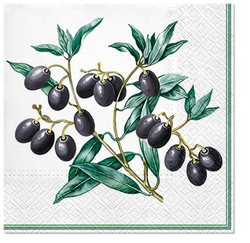 PAW Paw Lunch Napkin 33cm Olives With Frame 