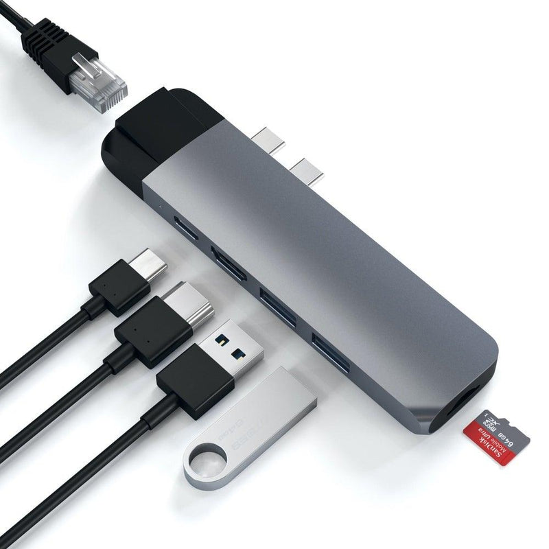 SATECHI Satechi Usb C Pro Hub With Ethernet And 4k Hdmi Space Grey 