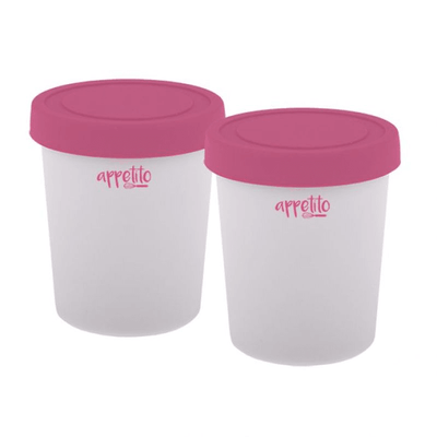 APPETITO Appetito Mini Round Ice Cream Tubs Set 2 Pink #4471-2P - happyinmart.com.au